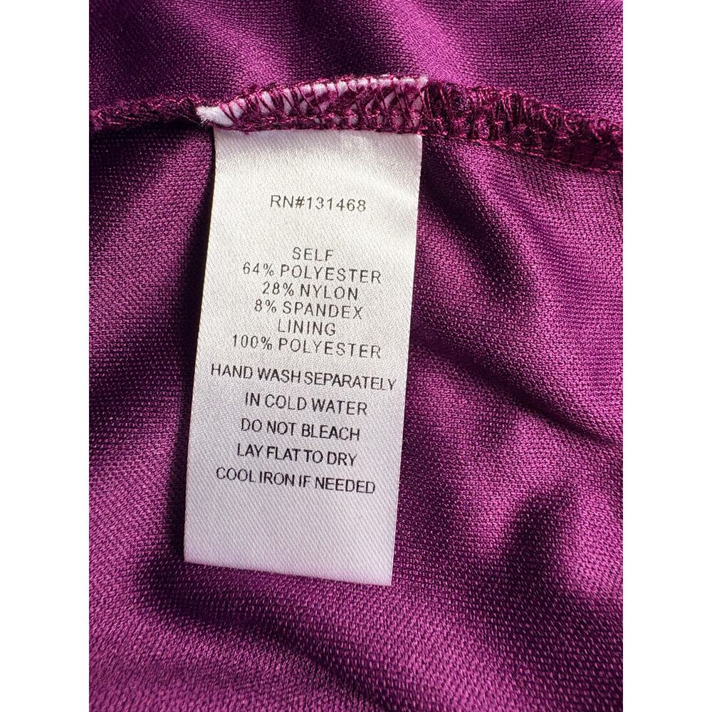 Vici High Neck Purple MIni Cocktail Dress Ruched Velvet Open Back Long Sleeve M - Picture 7 of 12